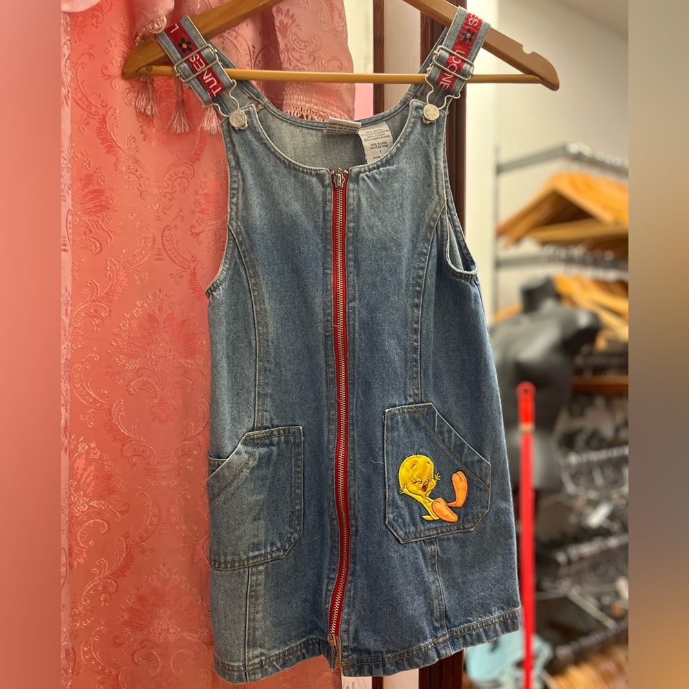 Tweety Bird Jean Overall Dress